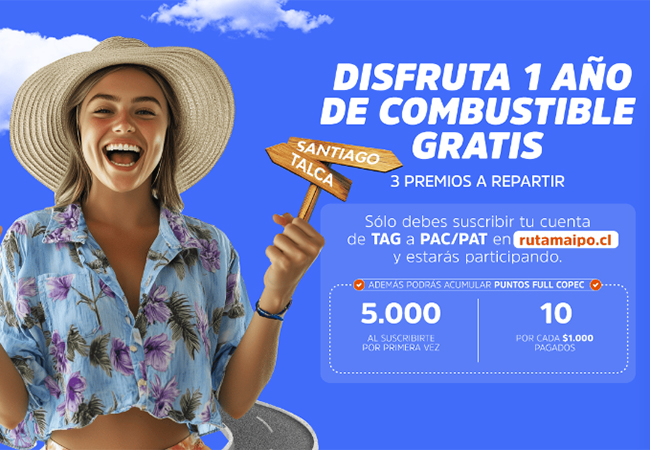 Gana un año de combustible gratis con Ruta del Maipo - Concurso